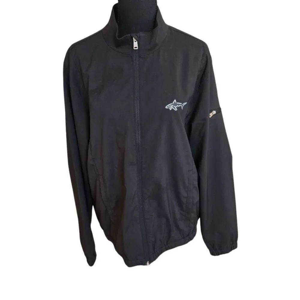 Greg Norman Womens Black Full Zip Windbreaker Jacket Medium